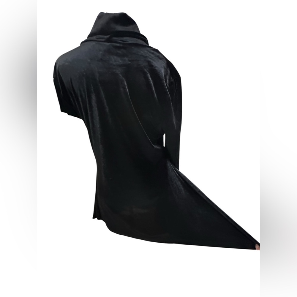 Boston Proper Black Velvet Asymmetrical Tunic Dress Size L - Picture 5 of 12